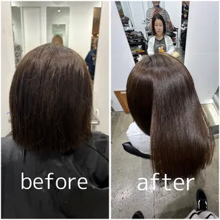 ミディアム パーマ ✨髪質改善矯正× ブリーチ✨YU-KIのヘアスタイル
