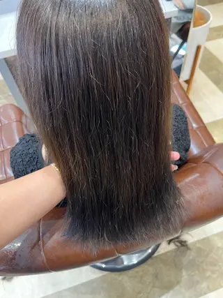 ミディアム 縮毛矯正/暖色系 /徳田真緒のヘアスタイル