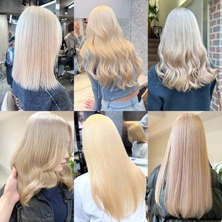 ロング カラー 自分らしさと愛され ハイトーンカラーみわのヘアスタイル
