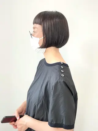 ショート パーマ ボブ/縮毛/レイヤー モトナリのヘアスタイル