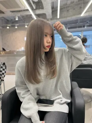 ロング カラー 店長 MANAMI 艶カラー／骨格ボブのヘアスタイル