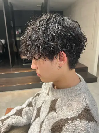 パーマ メンズ メンズパーマ特化/ シャドウ/波巻/陸翔のヘアスタイル