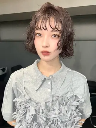 ショート パーマ ナチュラル×色気パ ーマ 渋谷/マナミのヘアスタイル