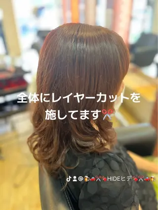 セミロング カラー 織田 英之のヘアスタイル