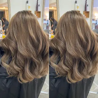 ロング カラー ヘアアレンジ ネイル マツエク・マツパ ハイライト、レイヤー カット/西梅田/中西のヘアスタイル