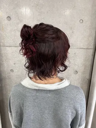 ミディアム カラー パーマ 表参道🌿赤み消し カラー/チナツのヘアスタイル