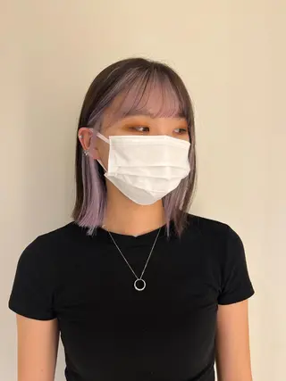 ショート カラー 美髪矯正/シークレッ トハイライト🤍りさのヘアスタイル