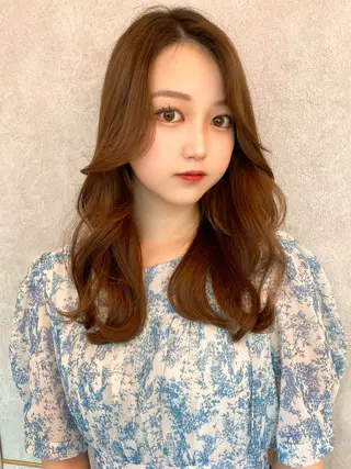 セミロング カラー 上品ヘア🤍顔周り/ レイヤー✨/林遼一郎のヘアスタイル