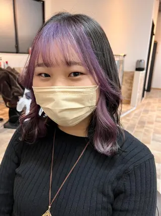 セミロング カラー ヘアカラー&縮毛矯正 STAR☆RIVERのヘアスタイル