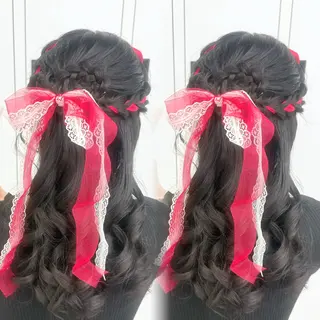 ヘアアレンジ ヘアアレンジエクステ 推し活 さな👶🏻のヘアスタイル