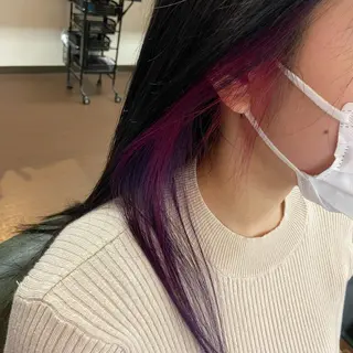 ロング カラー 💜推しインナー カラー/菊池柊真💜のヘアスタイル