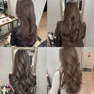 ロング カラー 髪質改善カラー韓国風 レイヤーtudaのヘアスタイル