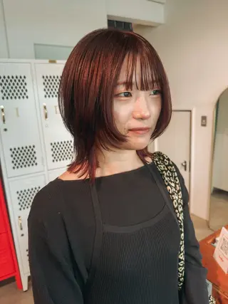 ミディアム カラー 安藤 結花のヘアスタイル