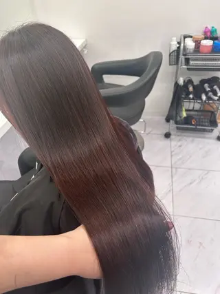 ロング カラー パーマ ヘアアレンジ メンズ キッズ ブリーチなしカラー/ ブラウン/レイヤーのヘアスタイル