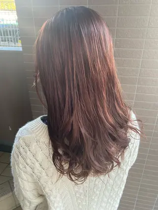 セミロング カラー ゆめ ベージュカラーのヘアスタイル