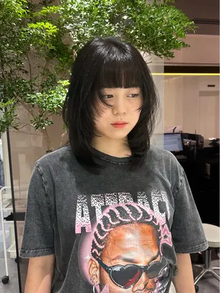 ミディアム カラー 中原 優美のヘアスタイル