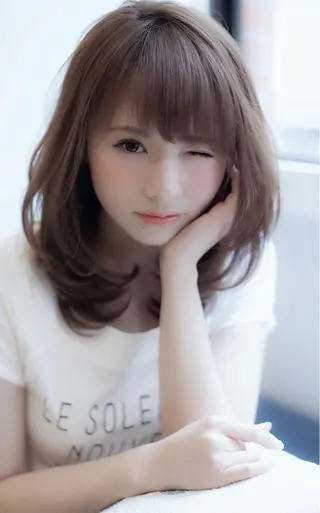 セミロング バレイヤージュ 藤沢 髪質改善 竹内ケンゴのヘアスタイル