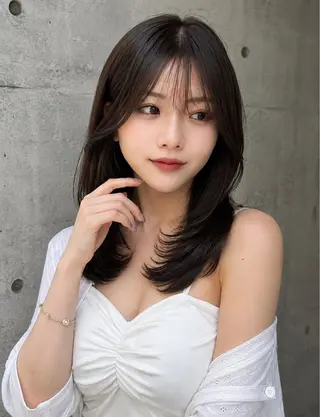 ミディアム 🦋韓国風レイヤー/ 艶髪矯正🦋凛太郎のヘアスタイル