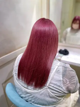 ロング カラー 🌷ピンク/韓国風 暖色カラー ゆい🌷のヘアスタイル