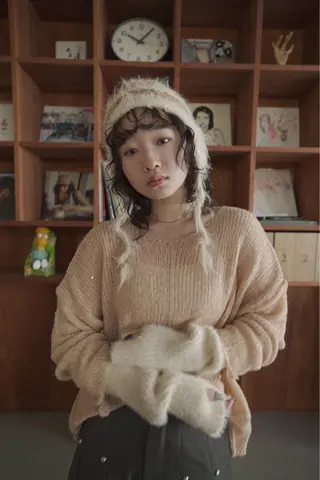 ミディアム パーマ まなみ/ PORT SALONのヘアスタイル