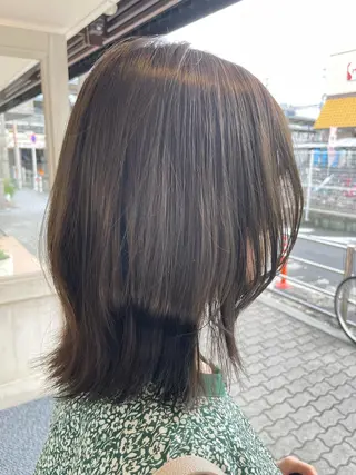 ミディアム 切りっぱなしボブ/ 三瀬翔のヘアスタイル