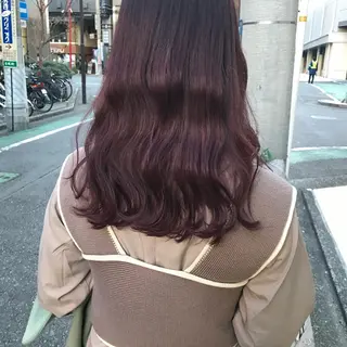 ミディアム カラー 艶ブラウン/赤み消し /盛れる顔周りのヘアスタイル