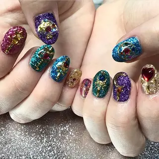 ネイル 渋谷／チップ長さ出し 👑アプレgel-xのネイルデザイン