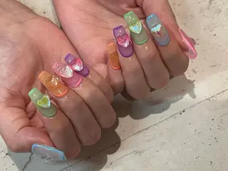 ネイル 韓国/ワンホン/長さ 出しつけ放題🎀のネイルデザイン