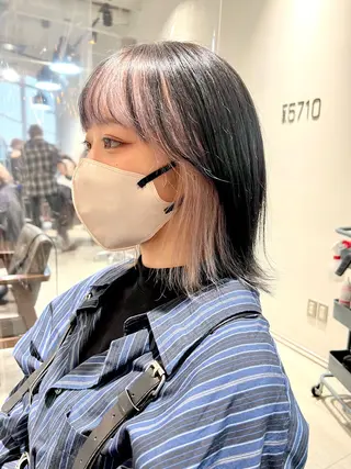 セミロング カラー ヘアアレンジ 🌈インナーカラー ‘ショウマ’🌈のヘアスタイル