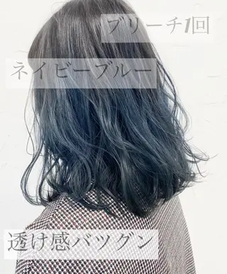 セミロング カラー 脱!黒髪 ダブルカラー【上野】のヘアスタイル