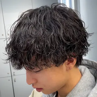 ミディアム パーマ ヘアアレンジ メンズ fifth 石川 凪のヘアスタイル