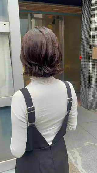 ミディアム コテ巻き風パーマ SHONOのヘアスタイル