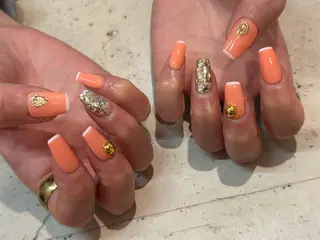 ネイル 韓国/ワンホン/長さ 出しつけ放題🎀のネイルデザイン