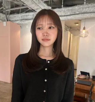 セミロング カラー ヘアアレンジ 🎀suzuna 透明感colorのヘアスタイル