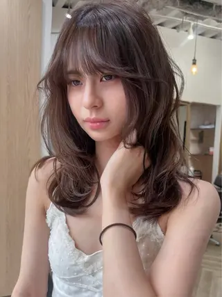 セミロング カラー ヘアセット🌷カラー 🌷似合わせmaoのヘアスタイル