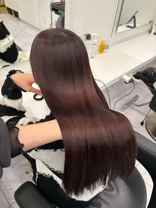 セミロング カラー 抜け感レイヤー︴ ニュアンスカラーのヘアスタイル