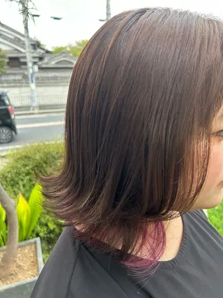 ミディアム カラー 柳内 まゆのヘアスタイル