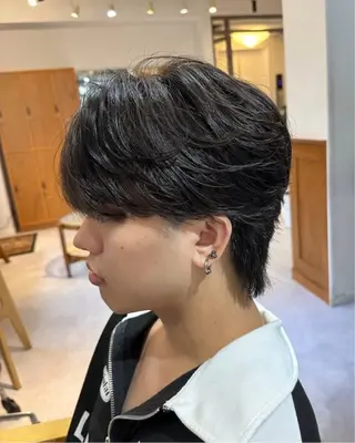 パーマ メンズ 似合わせメンズカット ブリーチ/ウルフ/栄のヘアスタイル