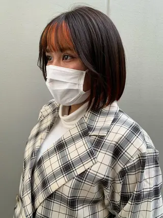 ミディアム カラー 透明感カラー✂︎ /縮毛矯正/YUKAのヘアスタイル