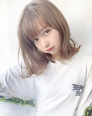 ミディアム カラー ヘアアレンジ 💞あざと可愛い💞 児玉大地のヘアスタイル