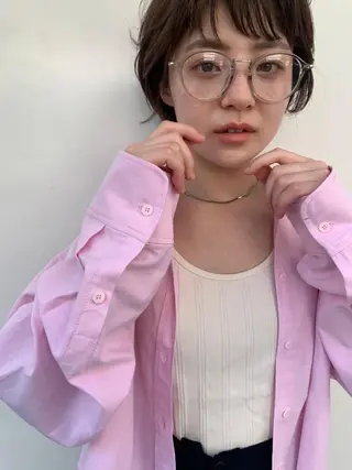 ショート パーマ カラー ネイル CEINE PATHのヘアスタイル