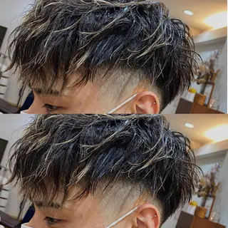 パーマ メンズ 原田 涼矢のヘアスタイル