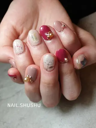ネイル 3dパーツ/流行り 👧shushu❤️のネイルデザイン