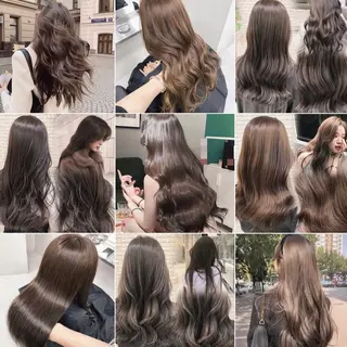セミロング カラー ヘアアレンジ 赤み消し🫧韓国ヘア 🫧藤岡誠也のヘアスタイル