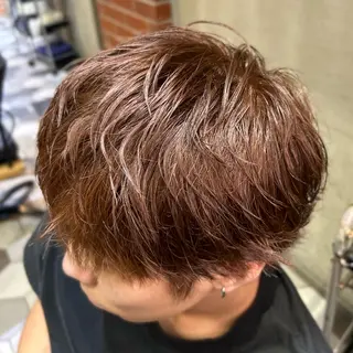 カラー メンズ ハイトーン🎨/ パーマ🌀/堀江輝起のヘアスタイル