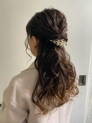 ロング ヘアアレンジ 💫お呼ばれヘア💫 men's✨ともえ✨のヘアスタイル