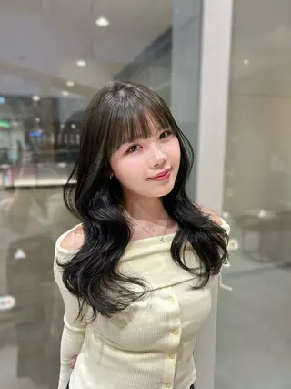 セミロング カラー 透明感カラー🎀♡ リナのヘアスタイル