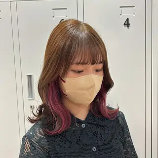 ミディアム 透明感カラー NAN AMI グレージュのヘアスタイル