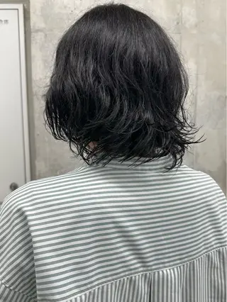 ミディアム パーマ ボブ/ゆるふわ ボブパーマ/とういのヘアスタイル