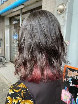 ミディアム ゆぴ☾‪/推しカラー /ハイトーンのヘアスタイル